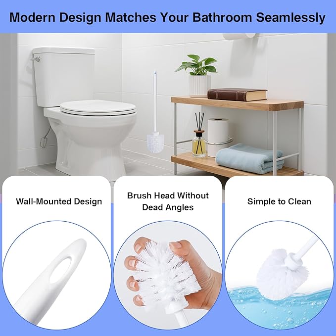15 Pcs Toilet Brushes 14.2 Inch Toilet Bowl Brush Long Plastic Handled Cleaning Scrubber Heavy Duty Toilets Scrubber Brush for Home Commercial Restrooms Bathroom Cleaning(White)