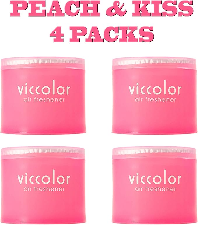 4-Pack Viccolor Peach &amp Kiss (Fresh Peach Scent with Floral Bouquet Fragrance) Luxury Air Freshener JDM Genuine Diax Japan for Home/Office/Car/Auto/Rv