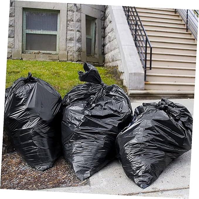 UPKOCH Large Trash Bags 50pcs Heavy Duty Contractor Garbage Bags 80x100cm Black Commercial Trash Can Liners for Outdoor Gardening Office and Property Maintenance Use