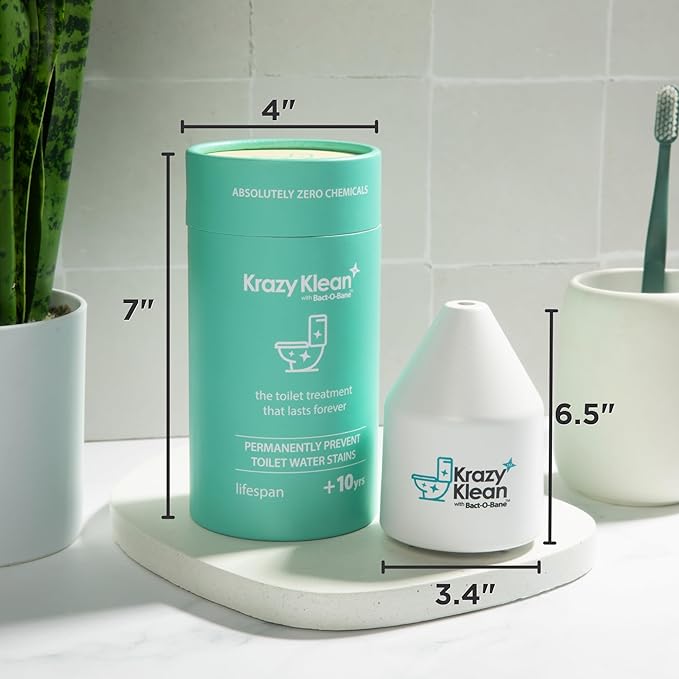 Krazy Klean Pro Toilet Cleaner Household Cleaning Solution Natural Long Lasting Toilet Cleaner for Hard Water Stains &amp Rings Chemical Free Bathroom Cleaning Product Drop In Tank System 1 Coun