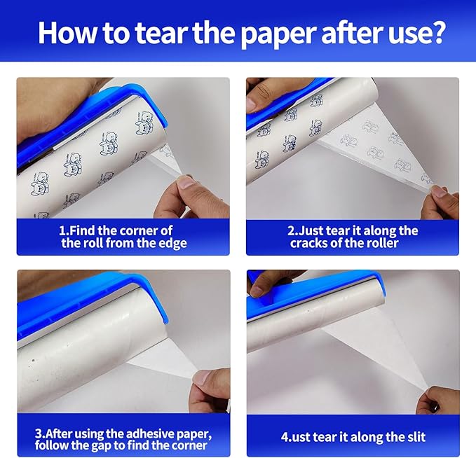 9.84 Large Extra Sticky Lint Roller 58.3 Long Handle Lint Remover with 7 Rollers for Clothes Cat Dog Pet Hair Furniture Couch Carpet FloorPainted Wall Cleaner Mop Dust Cleaning