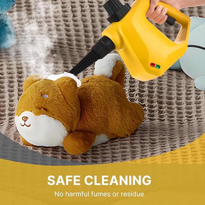 Aramox Pressurized Handheld Steam Cleaner Portable Floor Cleaner with Ergonomic Handle for Hardwood Tile and Car Interior 1000W 400ml Tank (US plug)