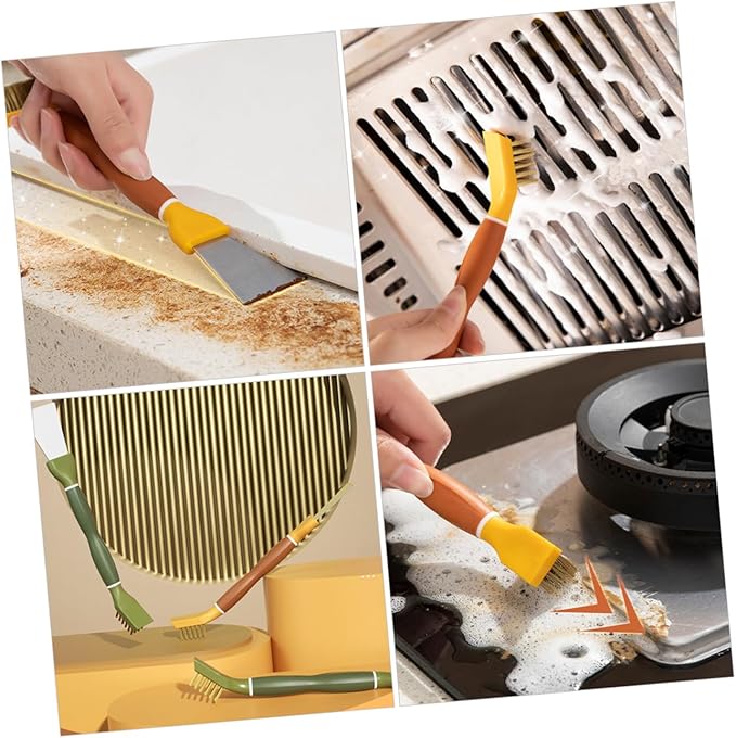 TPR Griddle Spatula Gas Stove Gas Stove Brush Cleaning for Kitchen Gas pan Scrubber Range Hood Oven Copper Wire Stainless Steel Scraper