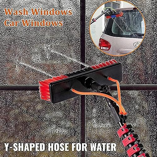 Glass Cleaning Brush Home Water Fed Telescopic Pole Kit Solar Panel Brush Rotating for Photovoltaic PanelTelescopic Window Cleaner Kit - 3.6-10.8m Extendable Pole with Water Fed Brush for S