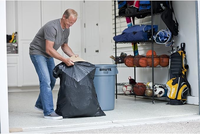 Glad Trash Bags Large Drawstring Garbage Bags‚ ForceFlexPlus 30 Gallon Black Trash Bag - 25 Count Each (Pack of 6)