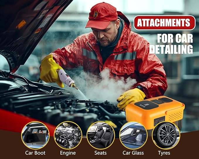 Steam Cleaner for Home Handheld 2500W High Pressure Steamer for Cleaning 9-Level Multipurpose Steam Cleaner for Car Detailing Floor Upholstery Kitchen Bathroom Grout Tile 14 Accessories