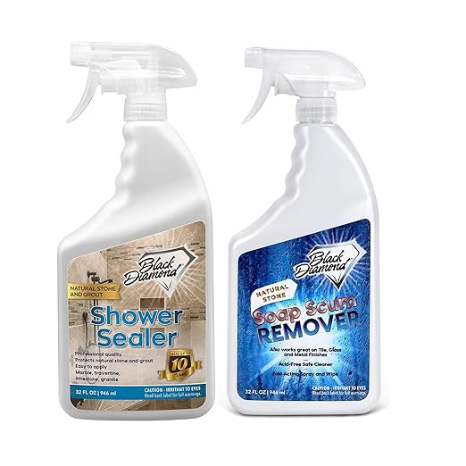 Natural Stone and Grout Penetrating Shower Sealer. Marble Granite Travertine Limestone. Protects The Surface from Damage and Build-up for up to Ten Years! (2 Quart)