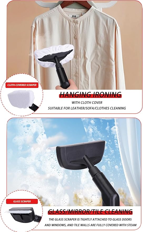 Steam Cleaning MachineSteam Carpet Cleaning Machine with 8 AccessoriesIntelligent Anti-Burn-Dry Function for Carpet (White)