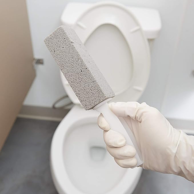 PUMIE Toilet Bowl Ring Remover TBR-6 Pumice Stone with Handle Removes Unsightly Toilet Rings and Stains from Toilets Sinks Tubs Showers Safe for Porcelain Pack of 3