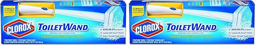 Clorox 03191CT Toilet Wand Disposable Toilet Cleaning Kit: Handle Caddy &amp Refills White (Case of 6) (Pack of 2)