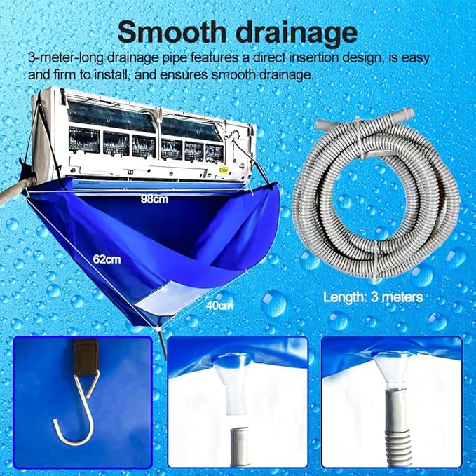 Ac Cleaning Bag With Support Rods Air Conditioner Cleaning Kit with Strong Washing Tool Ac Cleaning kit Minisplit Cleaning Kit Air Conditioning Water Bag Kit Universal for Home AC Cleaning