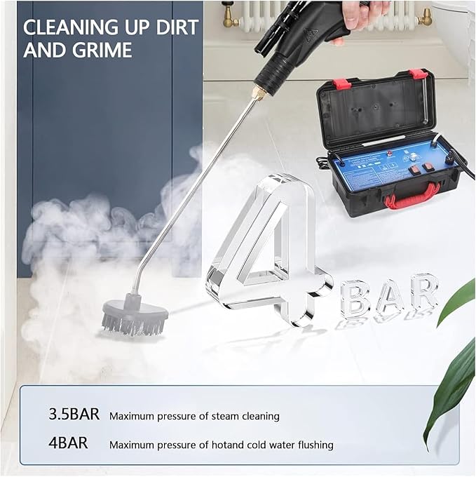 Handheld Steam Cleaner Electric High Pressure Steam Clean Mobile Cleaning Machine Power Steamer High Temperature Portable Multifunction Steam Cleaner 46x30.6x25.5cm (220V-3000W)