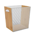 3 Gallon Bamboo-Wooden Trash Can - Rustic Office Waste Paper Basket - Decorative Garbage Bin for Bedroom Bathroom Kitchen Living Room