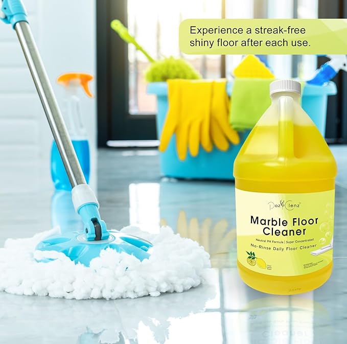 Marble &amp Stone Floor Cleaner | Concentrated Daily Formula (1 Gallon) | pH Neutral Streak-Free | Safe for Marble Travertine Limestone Granite Terrazzo &amp More | Cleans &amp Refreshes.