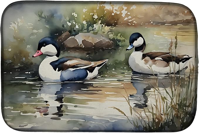 Caroline's Treasures DAC3194DDM Bufflehead Dish Drying Mat Absorbent Dish Drying Mat Pad for Kitchen Counter Dish Drainer Mat for Countertop 14 x 21 Multicolor