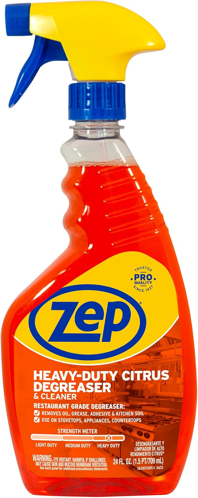 Zep Heavy-Duty Citrus Cleaner Spray Bottle 24 Fl oz (Pack of 4)