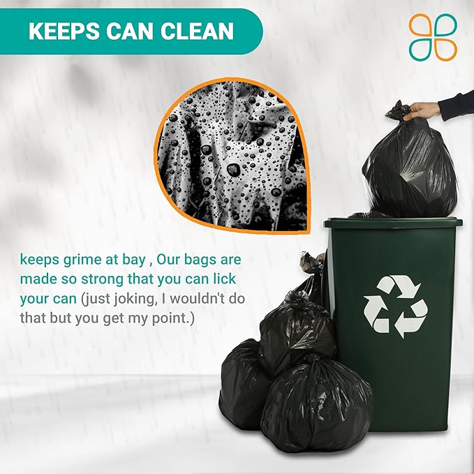 PlasticMill Heavy Duty Trash Bags - Black Garbage Bags - Plastic Trash Bags - Tall Trash Bags Trash Can Liners - 40-45 Gallon Large Kitchen Trash Bags 1.5 Mil 38x46 (100-Count)