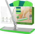 Mop Floor Cleaning System 18-inch Dust Mop with 4 Reusable Pads for Hardwood and Tile 360-Spin Floor Mop Head &amp Extendable Handle Household Cleaning Tools