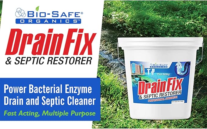 DrainFix &amp Septic Restorer - 5 Gal Professional Strength Formula - Patented Septic Tank Treatment Grease Trap Cleaner Commercial Residential Hotel &amp Restaurant - Exxon Valdez Tech - 2 Pack