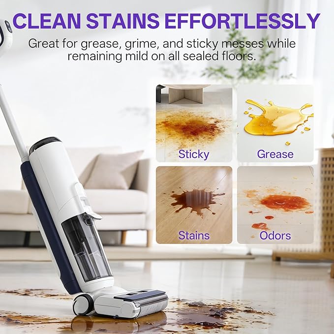Floor Cleaner Compatible with Tineco Cleaning Solution Suitable with All Robotic Vacuum Mop and Cordless Wet/Dry Vacuum Mop Cleaner Multi-Surface Deodorizing &amp Cleaning Solution (1 L Lavender)