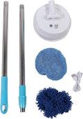 Cordless Electric Mop Cordless Power Mop with Flexible Head and Telescoping Rod Powerful Spin Cleaning for Floor Window Ceiling Includes 6Pcs Accessories for Home Use (Style 2)