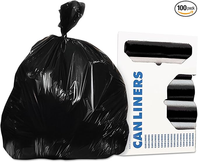 Heritage Accufit Reprime 55-gallon Can Liners - 44 Gal - 37 X 50 - 0.90 Mil [23 Micron] Thickness - Resin - 100/carton - Black