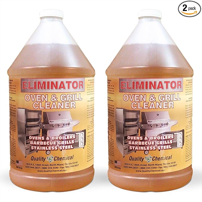Quality Chemical Oven Cleaner &amp Grill Cleaner - Heavy-Duty/Fast Acting &amp Easy to Use/Degreaser/Heavy Duty Oven Cleaner/Best Oven Cleaner/Made in USA - 128 oz (Pack of 2)
