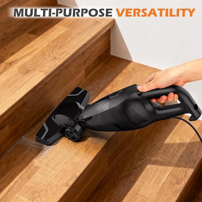 Zefiro 600W 28kpa Small Corded Stick Vacuum16Ft Corded Handheld Vacuum Cleaners for Home Hard Floor Carpet Pet HairDormRV