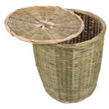 Handwoven Bamboo Storage Basket with Lid Versatile Woven Wastebasket for Kitchen Bedroom and Toy Organization Bamboo Material