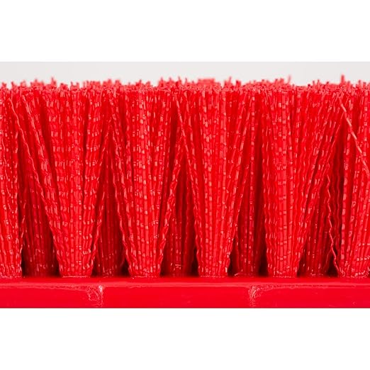 SPARTA Multi-Level Tile Scrub Brush 12 Wide Brush Head Heavy-Duty Tile Cleaning Brush with End Bristles for Commercial Tiles Tubs and Floor Plastic 12 Inches Red