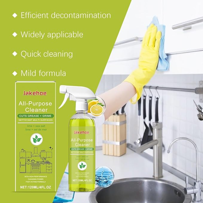 Multi-Surface Cleaner For Kitchen &amp Bathroom - Removes Grease Stains &amp Limescale - Safe For Marble Stainless Steel(3PCS)