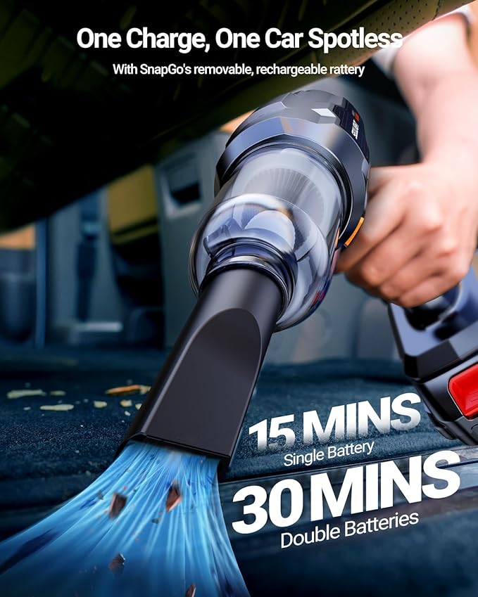 SEALIGHT Handheld Car Vacuum Wireless Portable Vacuum Cleaner with 21000pa High Power Suction Two Batteries Long Endurance 18v/120w Mini Vacuum Cleaner for Car Home Office Pet