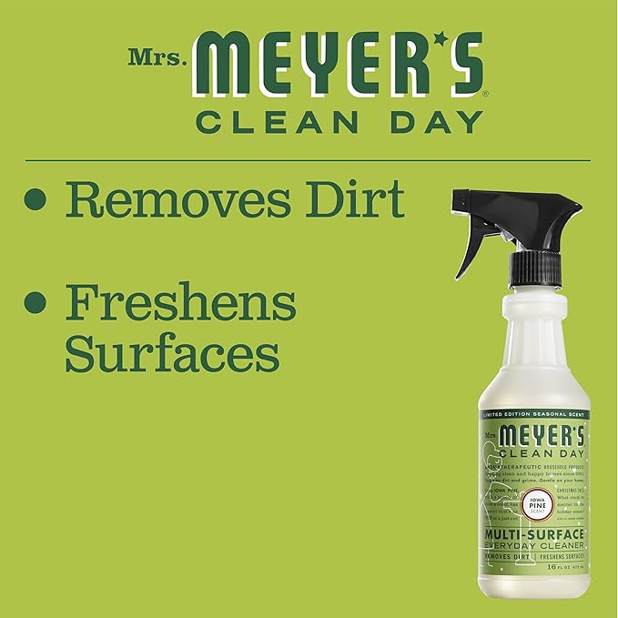 Mrs. MEYER'S CLEAN DAY Multi-Surface Cleaner 3 Pack Variety 16 OZ Each 1 CT (Iowa Pine + Peppermint + Gingerbread)