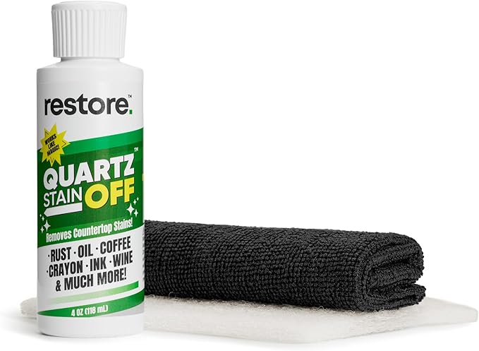 Quartz Stain Off – Quartz Countertop Stain Remover Cream &amp Deep Cleaner | Removes Coffee Water Grease &amp Food Stains | Non-Abrasive Scratch-Free