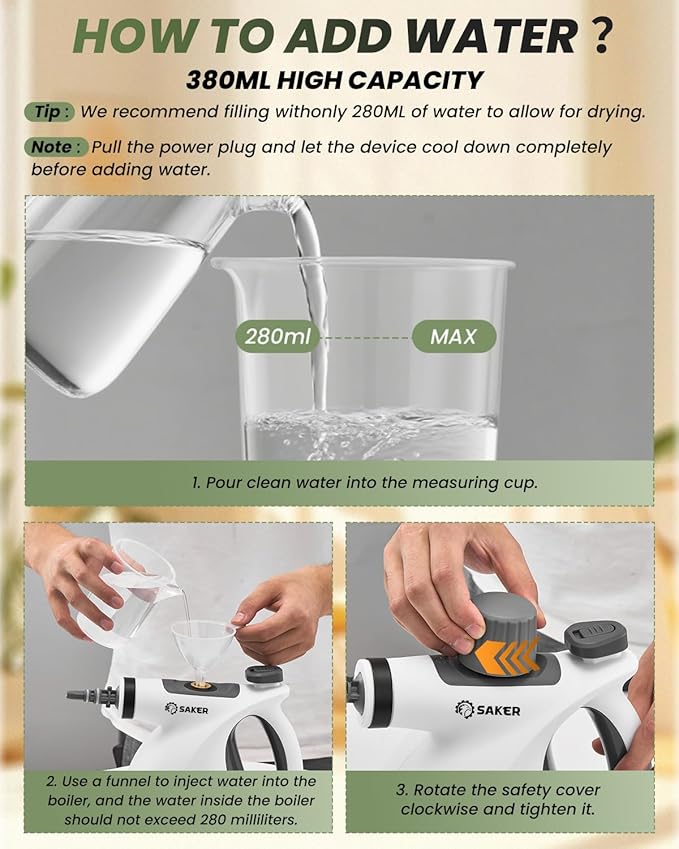 Saker EverSteam Instant-Heat Steam Cleaner + Saker Handheld Steam Cleaner Upgraded with 5 Fiber Cloths