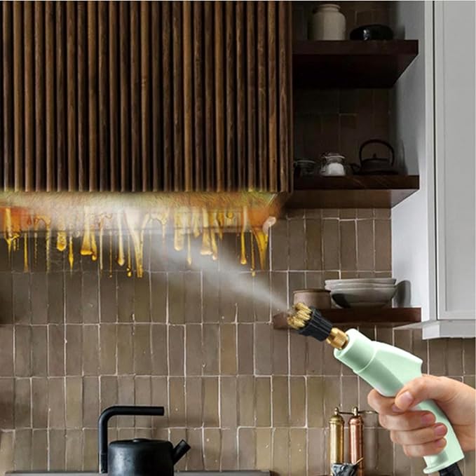 Steam Cleaner High Pressure High-Temperature House Steamer Multipurpose Handheld Steam Cleaning Machine for Kitchen Bathroom Cleaning 2500W Portable Steamer Green