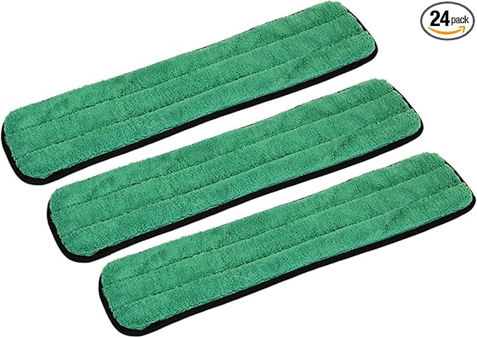Real Clean 24 inch Microfiber Dry Dusting Mop Refill Pads for Flat Microfiber Mop Frames (Pack of 3)