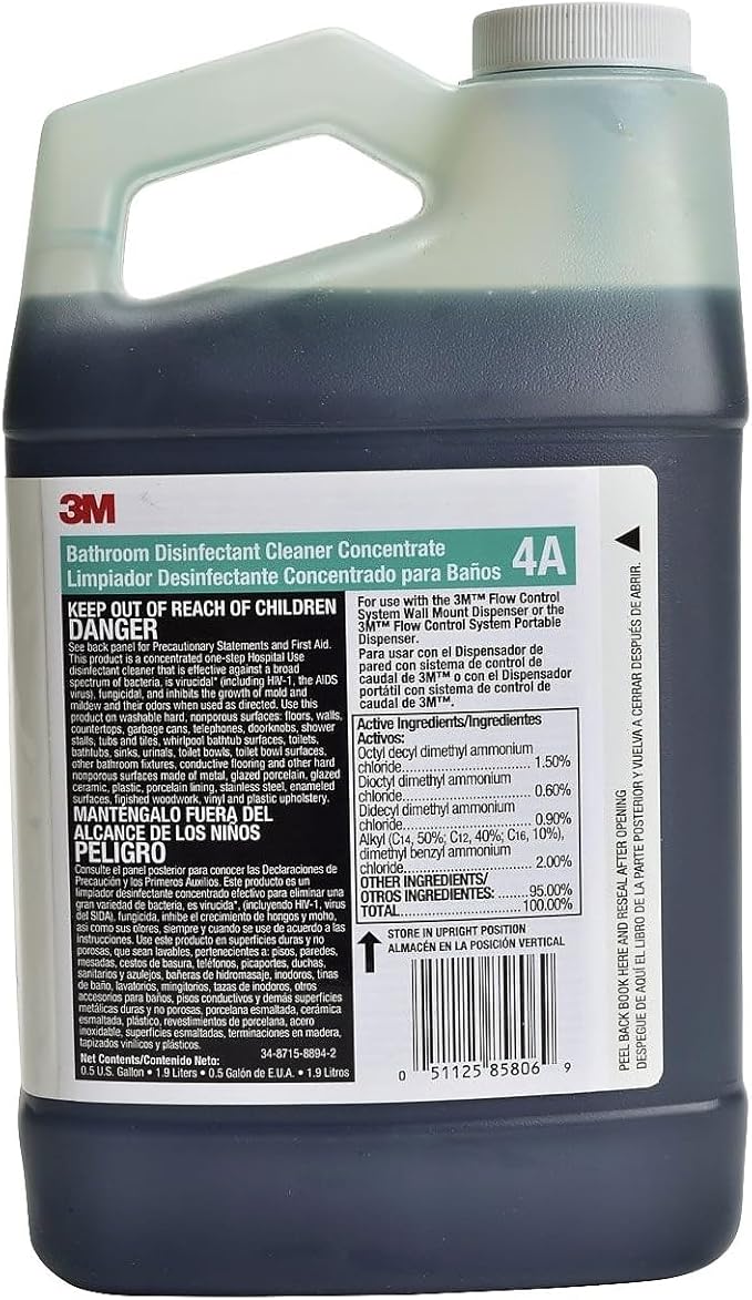 3M Bathroom Disinfectant Cleaner Concentrate 4A 0.5 Gallon 4/Case