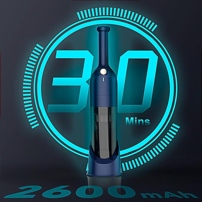 Handheld Vacuum Cordless Rechargeable Car Vacuum Cleaner with 30 Mins Runtime Mini Hand Vacuum with 10000 Pa Powerful Suction Portable Hand Held Vacuum for Car Pet Hair Hardwood Floor Home (Azure)