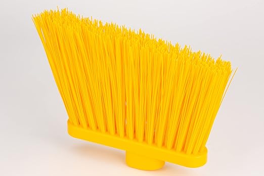 SPARTA 41083EC04 Plastic Color Coded Broom Unflagged Bristles Long Broom With Angled Head For Small Debris Cleaning 56 Inches Yellow (Pack of 12)