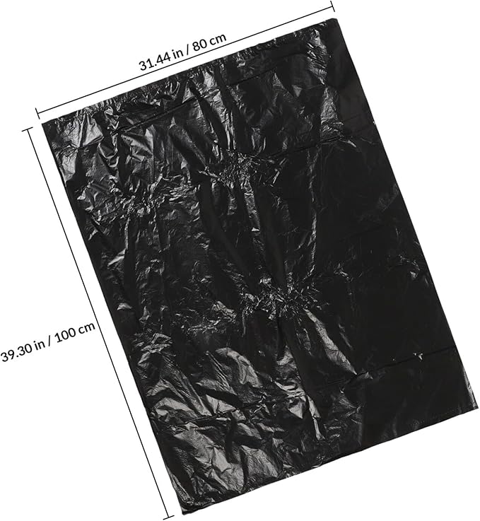 ARTIBETTER Black Plastic Trash Bags 80×100cm 2.5 Mil Thick 25pcs Kitchen and Bedroom Garbage Liners for Home and Office Waste Disposal