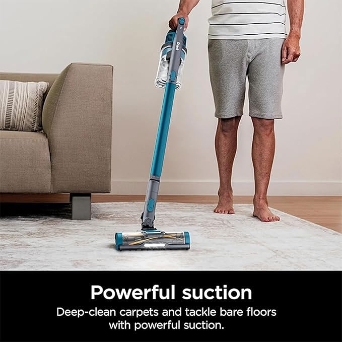 Shark Pet Pro Cordless Lightweight Stick Vacuum Cleaner Self Cleaning Brushroll 40 Min Runtime Removable Handheld XL Dust Cup Teal/Grey (Renewed)