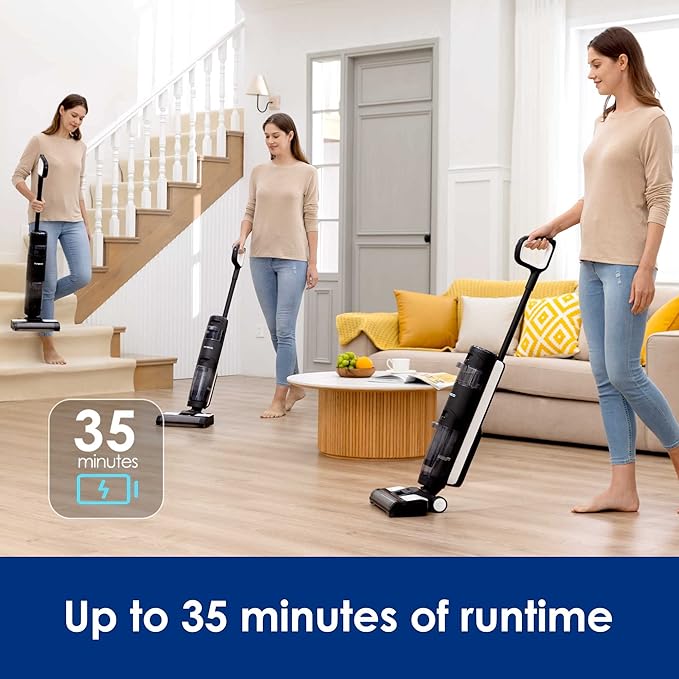 Tineco Floor ONE S3 Breeze Cordless Hardwood Floors Cleaner Lightweight Wet Dry Vacuum Cleaners for Multi-Surface Cleaning with Smart Control System