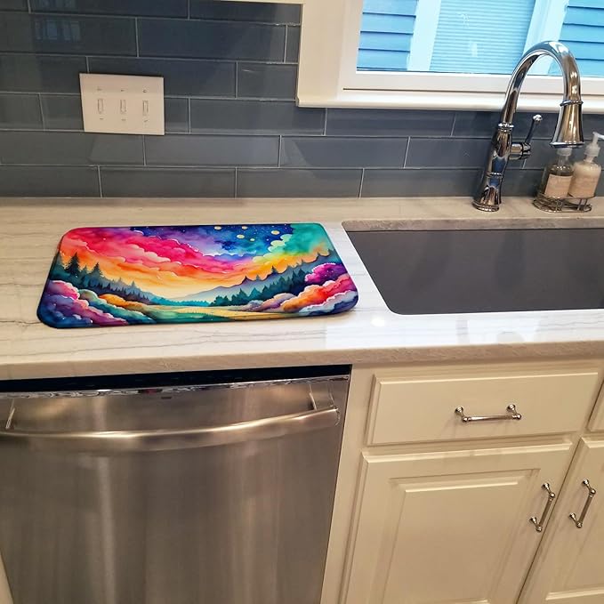 Caroline's Treasures DAC1430DDM Dusty Miller in Color Dish Drying Mat Absorbent Dish Drying Mat Pad for Kitchen Counter Dish Drainer Mat for Countertop 14 x 21 Multicolor