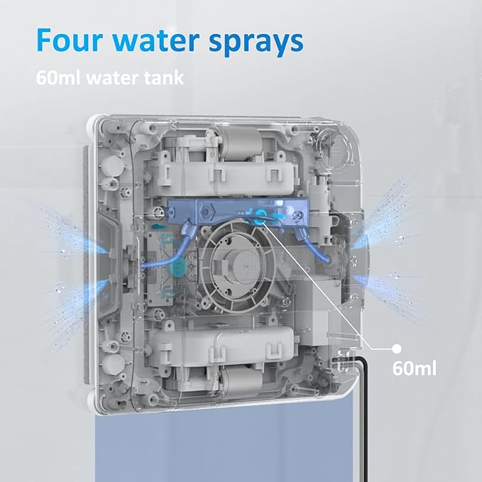 Mamibot W120-DP Robot Window Cleaner for High-Rise Glass - 3200Pa Strong Suction Multiple Cleaning Modes4 Water Spray NozzlesEdge Detection TechnologyApp&ampRemote Control(Blue)