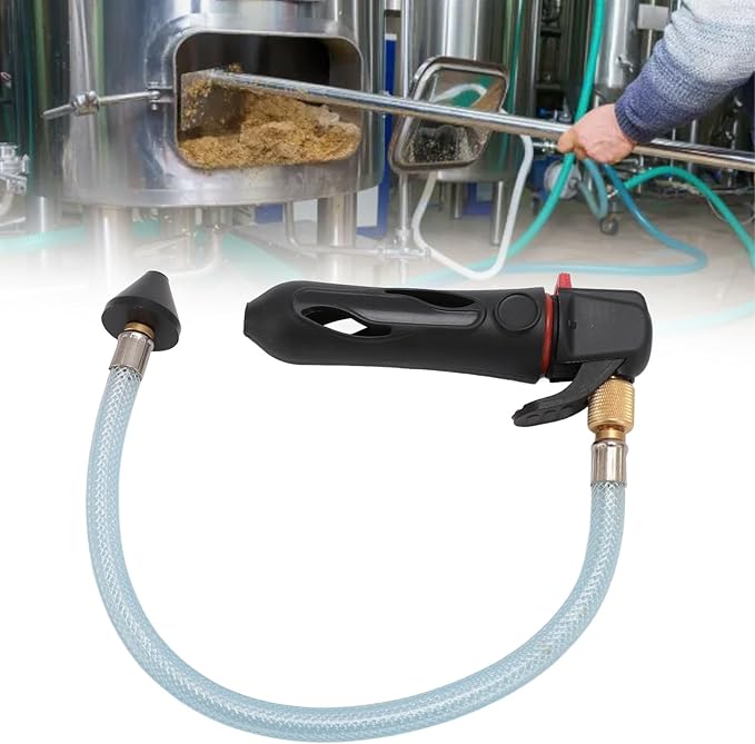 AC Drain Line Cleaner Tool ABS Brass Threaded Drain Opener Tool with Hose for Condensate Line (Black)