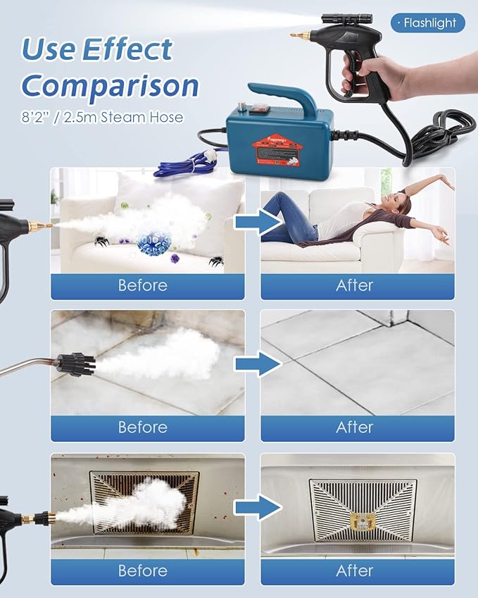 High Pressure Steam Cleaner - 1700W Handheld Steamer for Cleaning Grout Tile Hand Held Portable Steam Pressure Washer for Car Auto 110V