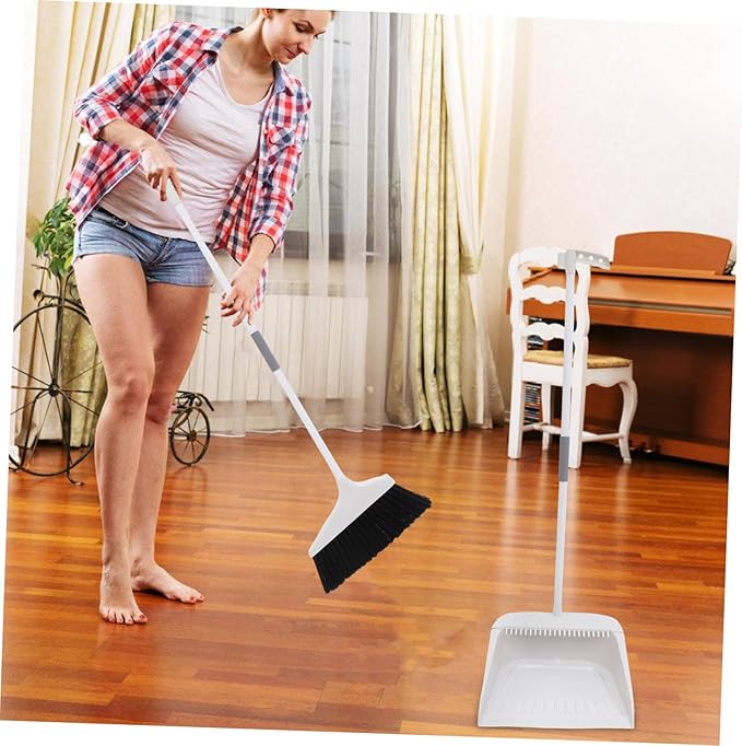 Beaupretty 1Set Heavy Duty Broom and Dustpan Set with Long Handle Soft Bristles Sweep Broom Kit for Home Floor Cleaning Anti-Wind Stable Dustpan for Indoor Use