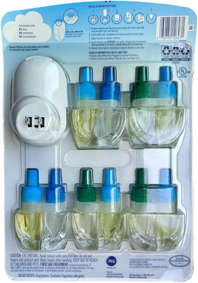 Febreze 5 Pack refill plugin oil with Breeze &amp Fresh scented oil Pink