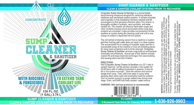 Premium One Step Sump Cleaner and Sanitizer Concentrate - 128 FL. OZ. (1 Gallon) For Sump Tanks